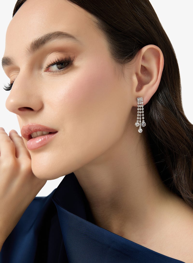 ايلا ليمتد اديشن أقراط فضية متدلية صغيرة بتفاصيل حجر الراين - Image 3